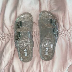 Glitter jelly sandals